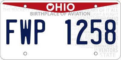 OH license plate FWP1258