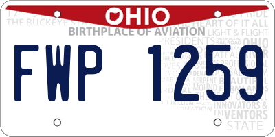 OH license plate FWP1259