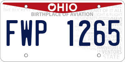 OH license plate FWP1265