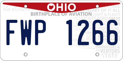 OH license plate FWP1266