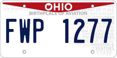 OH license plate FWP1277