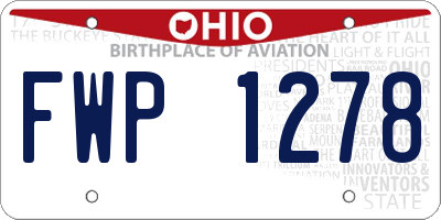 OH license plate FWP1278