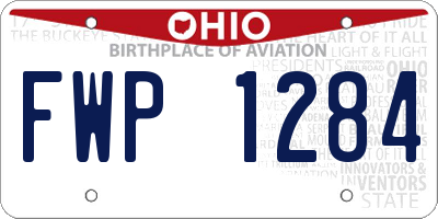 OH license plate FWP1284