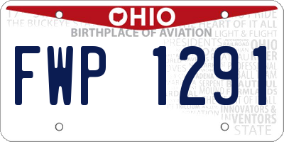 OH license plate FWP1291