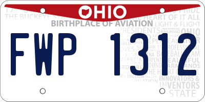 OH license plate FWP1312
