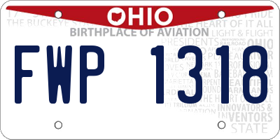 OH license plate FWP1318
