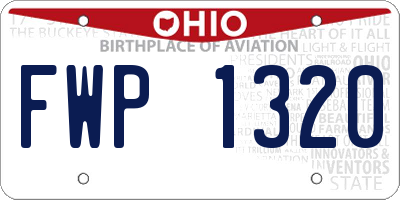 OH license plate FWP1320