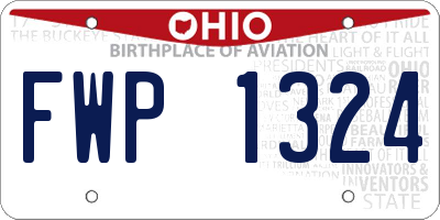 OH license plate FWP1324