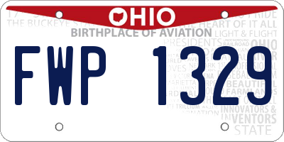 OH license plate FWP1329
