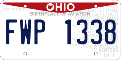 OH license plate FWP1338