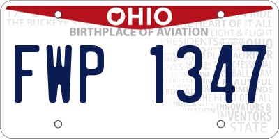 OH license plate FWP1347