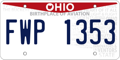 OH license plate FWP1353