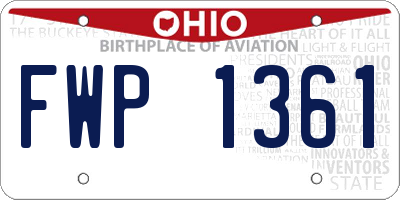 OH license plate FWP1361