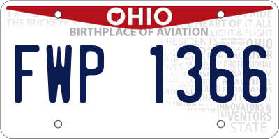 OH license plate FWP1366