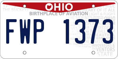 OH license plate FWP1373