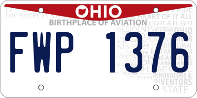 OH license plate FWP1376