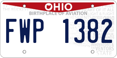 OH license plate FWP1382