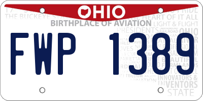 OH license plate FWP1389