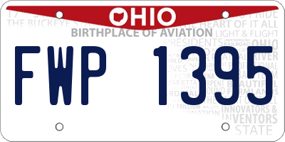 OH license plate FWP1395