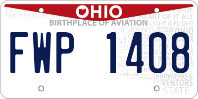 OH license plate FWP1408