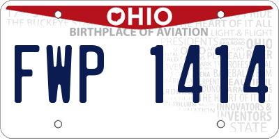 OH license plate FWP1414
