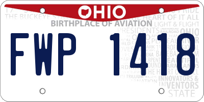 OH license plate FWP1418