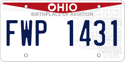 OH license plate FWP1431