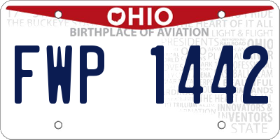 OH license plate FWP1442