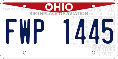 OH license plate FWP1445