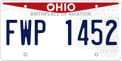 OH license plate FWP1452
