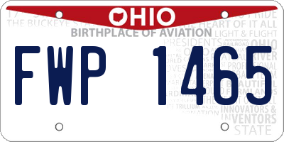 OH license plate FWP1465
