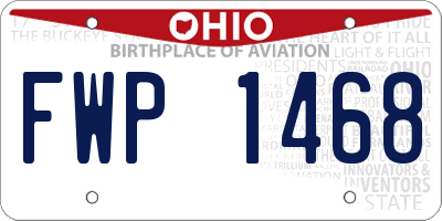 OH license plate FWP1468