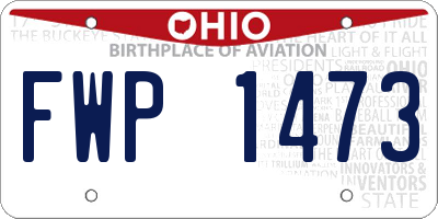 OH license plate FWP1473