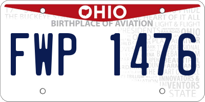 OH license plate FWP1476