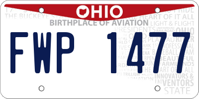 OH license plate FWP1477