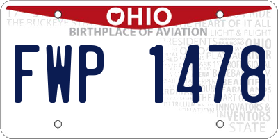 OH license plate FWP1478