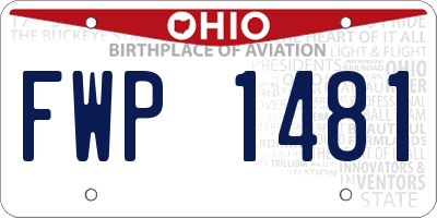 OH license plate FWP1481