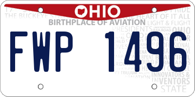 OH license plate FWP1496