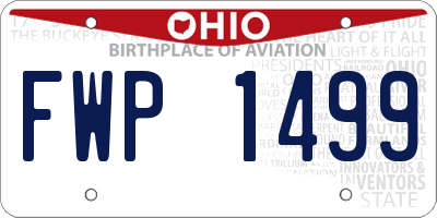 OH license plate FWP1499
