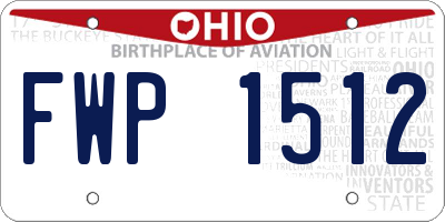 OH license plate FWP1512