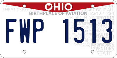 OH license plate FWP1513