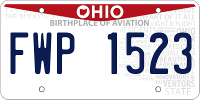 OH license plate FWP1523