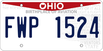 OH license plate FWP1524
