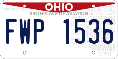 OH license plate FWP1536