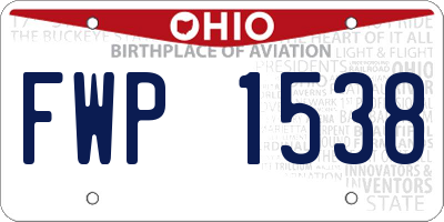 OH license plate FWP1538