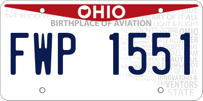 OH license plate FWP1551