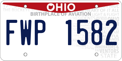 OH license plate FWP1582