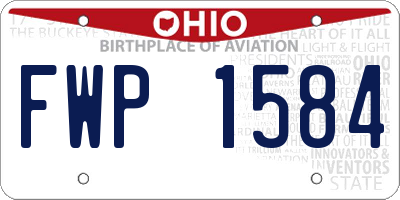 OH license plate FWP1584