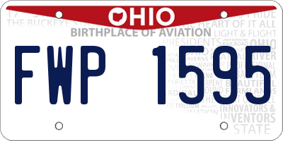 OH license plate FWP1595