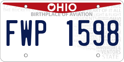 OH license plate FWP1598